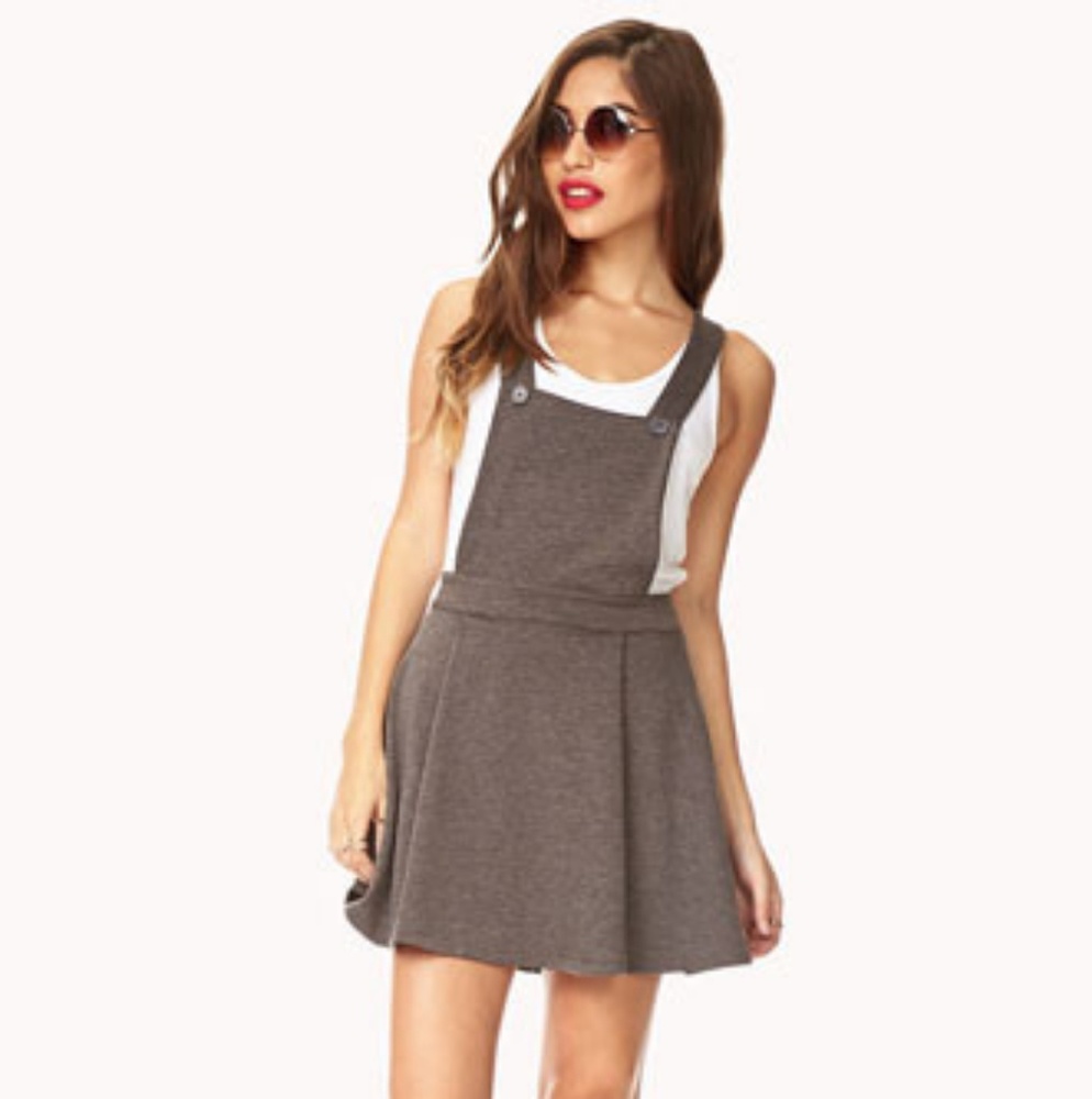 Flared Skater Suspender Overall Skirt Dress L